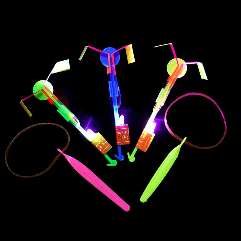 LED Light Arrow Toy – Glow in the Dark Outdoor Rocket Helicopter Toy