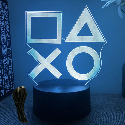 Neon Gamer 3D LED Night Light – RGB Gaming Room Lamp for Gifts