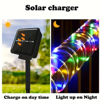 Solar LED Rope Lights – Waterproof 8 Modes for Outdoor Garden & Patio
