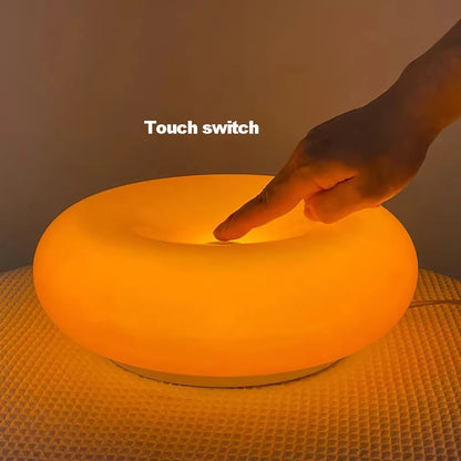Bauhaus USB Table Lamp – RGB Donut Night Light for Bedroom Decor
