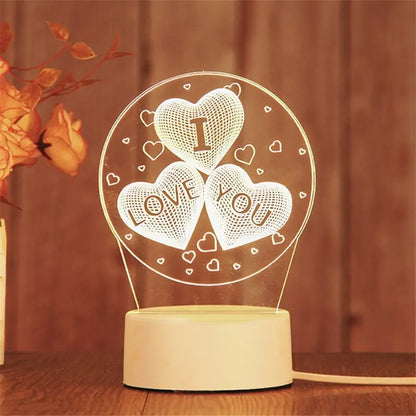 Creative Acrylic LED Night Light – Animal Shape Table Lamps