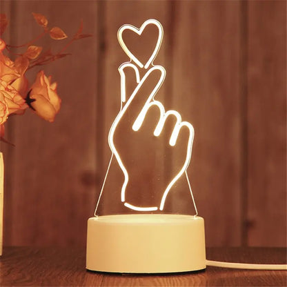 Creative Acrylic LED Night Light – Animal Shape Table Lamps