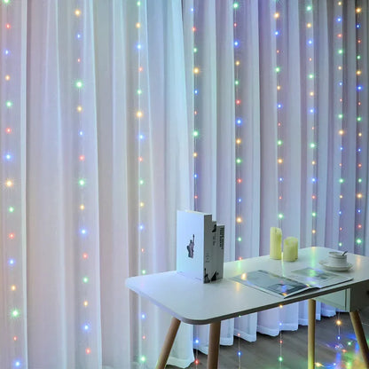 6M Christmas Curtain Lights – LED with Remote Control