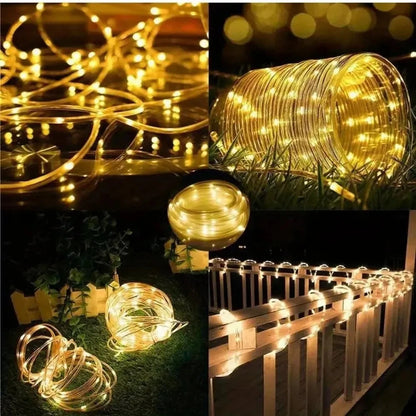 32m/22m/12m/7m Outdoor Solar Tube Rope LED Lights – Garden Decor