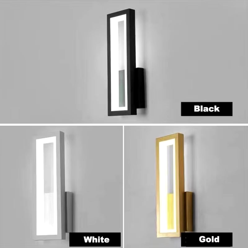 Modern Minimalist Wall Lamps Home Decor Living Room Bedroom Bedside 17W Ac96V-260V Led Sconce Black White Light Aisle Decoration