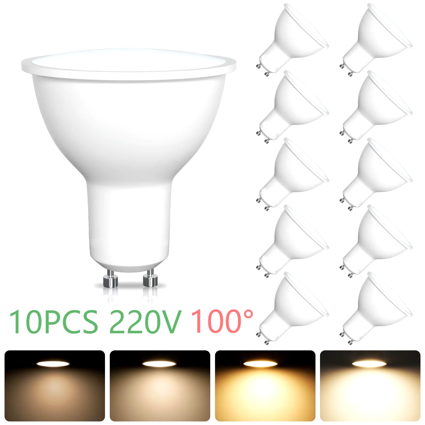 10PCS Warm White LED Dimmable Energy Saving Light Bulbs