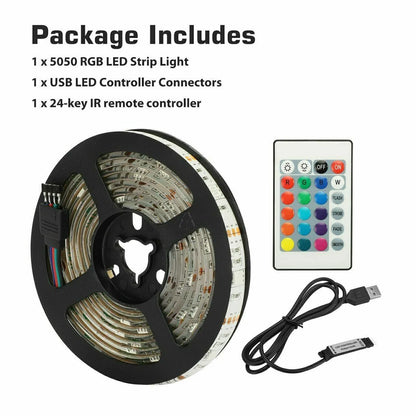 USB RGB LED Strip Lights - Colour-Changing Ambience for TV & Kitchen