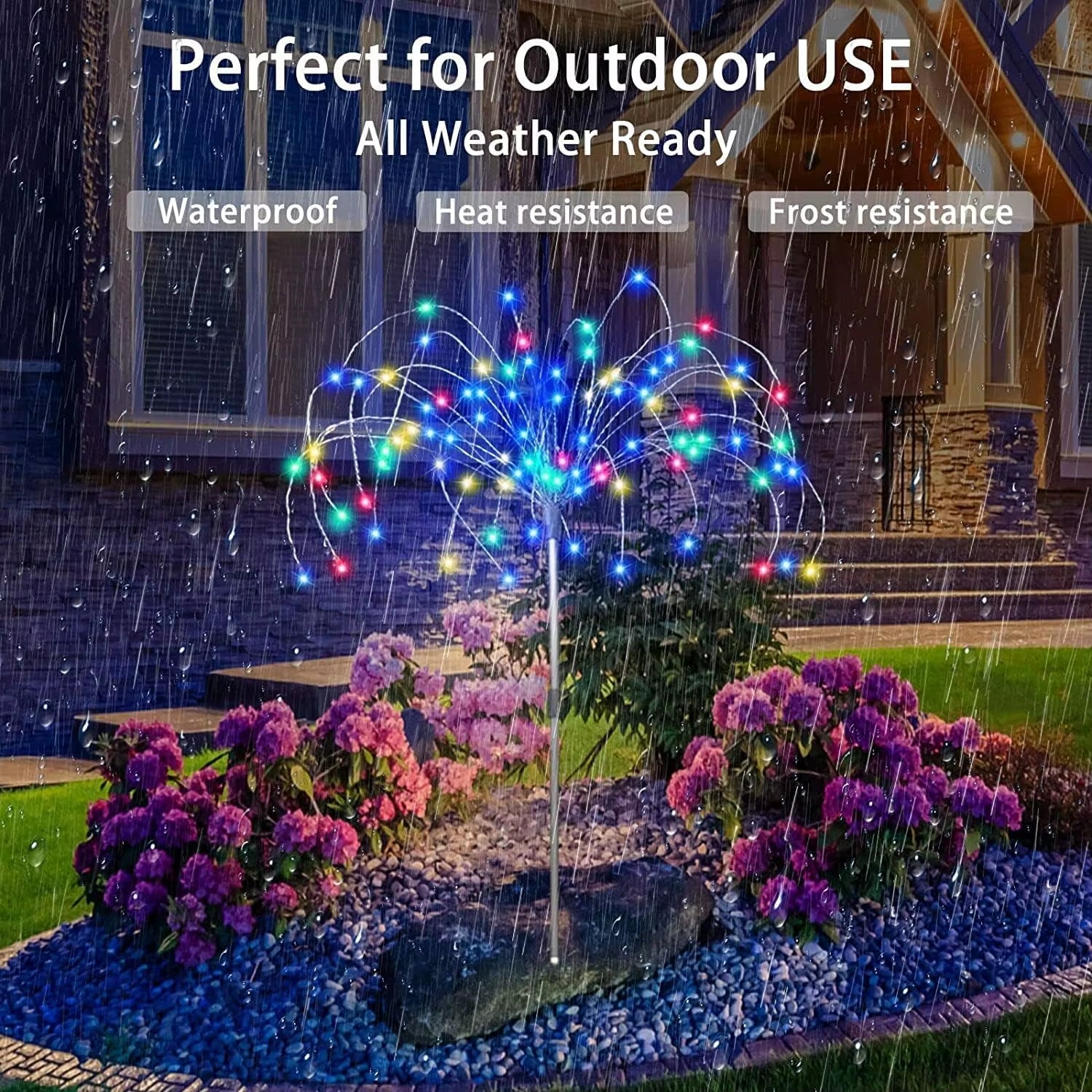 120 LED's Waterproof Remote Control Solar Firework Lights