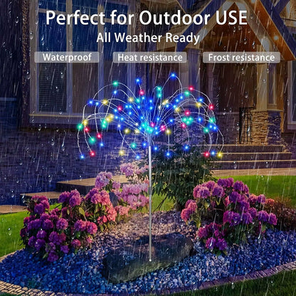 120 LED's Waterproof Remote Control Solar Firework Lights