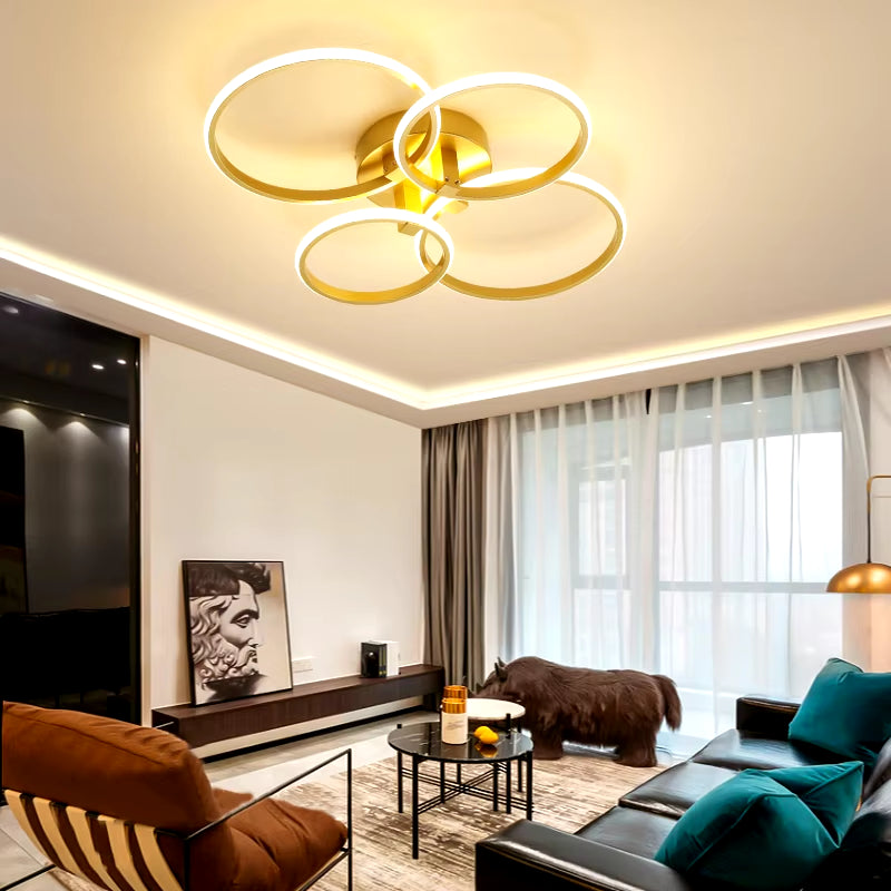 Dimming Gold Modern Led Ceiling Lights for Living Room Bedroom Led Lights for Room Indoor Lighting Led Ceiling Lamp AC90-260V