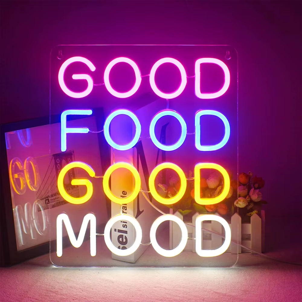 Good Food Good Mood LED  Neon Light Sign